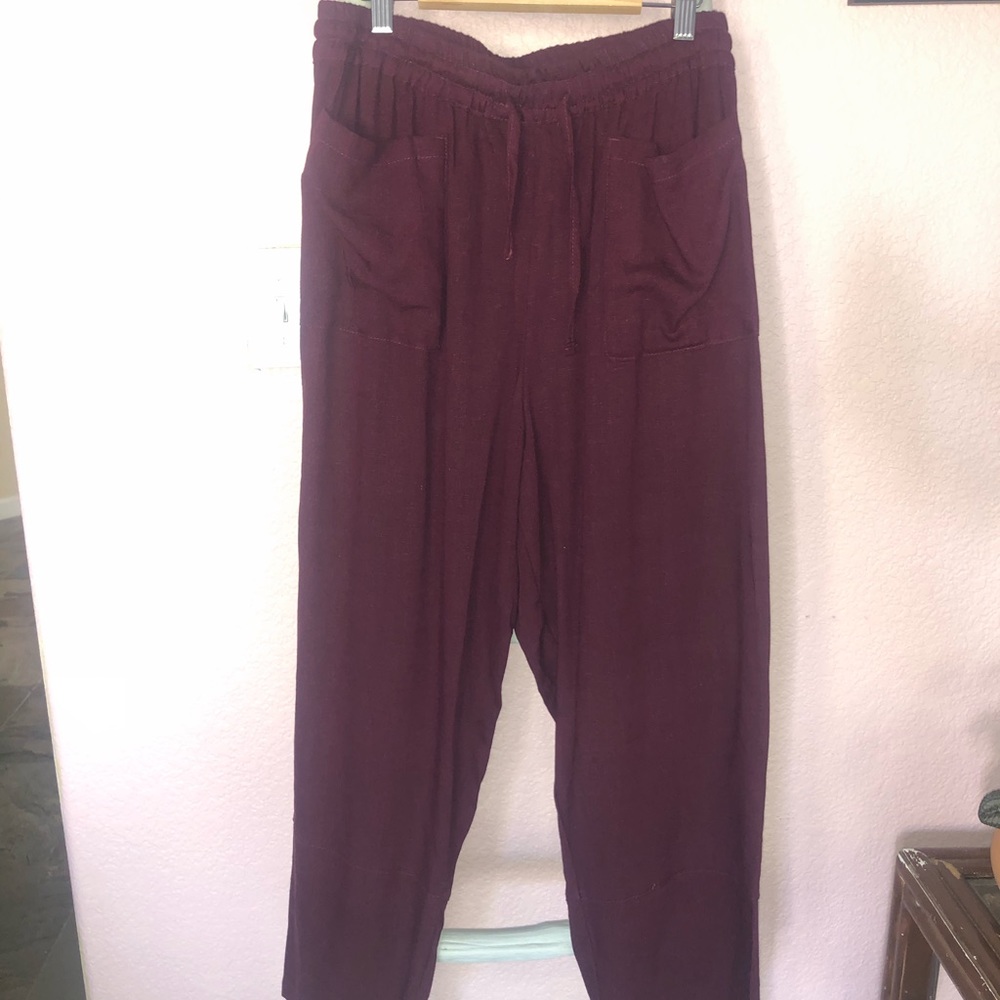 High waisted cotton Linen Pants